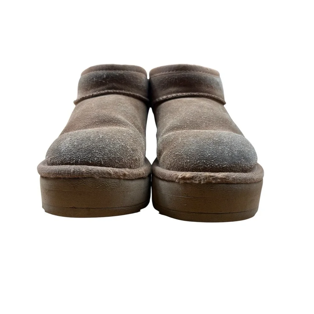 UGG Kids' Classic Ultra Mini Platform Suede Shearling Ankle Bootie Size 13